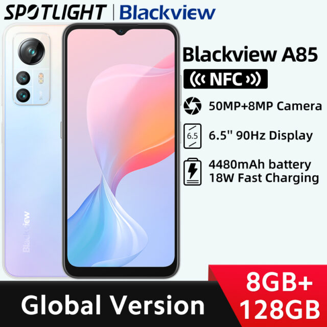 Incide world premiere】versione globale Blackview A85 8GB 128GB 6.5 ''HD + 90Hz Display fotocamera da 50mp batteria da 4480 mAh Smartphone NFC