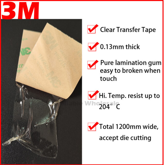Adesivo per montaggio su nastro adesivo doppio 3M 468, Film di laminazione puro, resistente alle alte Temperature, dimensioni scegli-acquista campione