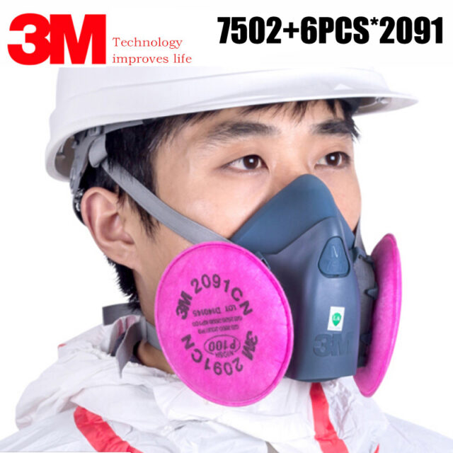 3M 7502 2091 P100 maschera da lavoro industriale 7 In 1 tuta vernice maschera antipolvere respiratore Spray polvere respiratore Fliters