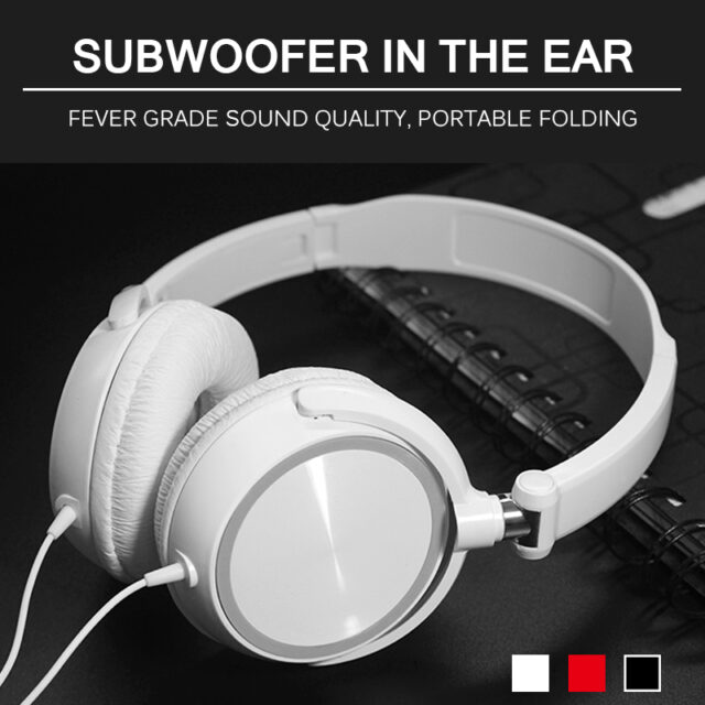 Cuffie cablate con suono HD cuffie Over Ear Bass HiFi Sound musica auricolari Stereo cuffie regolabili flessibili per PC MP3 Phone