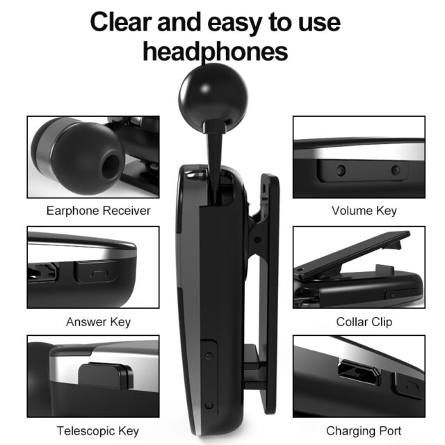 K53 Mini Wireless Fone de ouvido auricolare Bluetooth chiamata ricorda Clip di vibrazione auricolari aziendali cuffie vivavoce