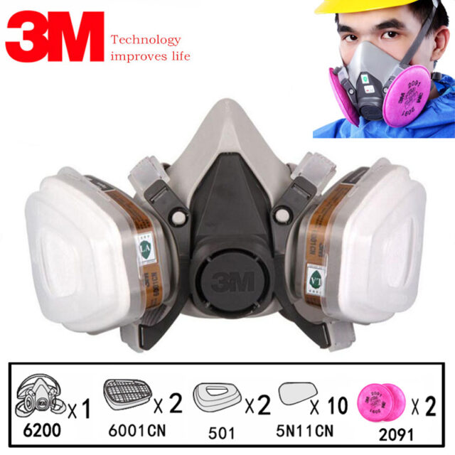 3M 6200 respiratore a spruzzo per pittura a mezza faccia 17 In 1 maschera antigas maschera antipolvere per filtro da lavoro di sicurezza