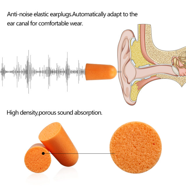 Tappi per le orecchie in schiuma tipo proiettile 3M 1100 tappi per le orecchie per dormire anti-rumore arancione
