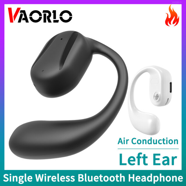 OWS cuffie Wireless a conduzione d'aria con orecchio sinistro singolo auricolari Bluetooth aperti con gancio per l'orecchio con microfono HD musica HiFi con cancellazione del rumore