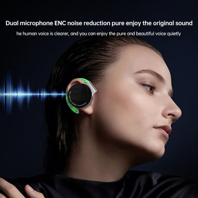 F2 TWS auricolari Bluetooth con microfoni gancio per l'orecchio sportivo Display a LED cuffie Wireless auricolari Stereo HiFi